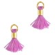 Mini Kwastje Ibiza style 0.7cm Gold-gypsy pink